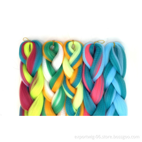 wholesalers candy color braiding hair crochet  24inch synthetic hair extension mix color jumbo braid hair for braiding